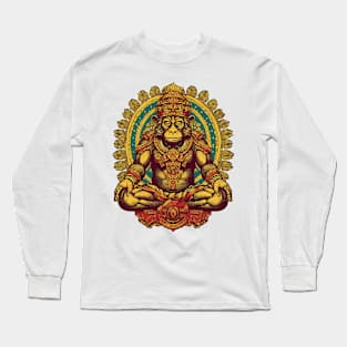 Ape - Monkey King - Guardian - Meditation - pos Long Sleeve T-Shirt